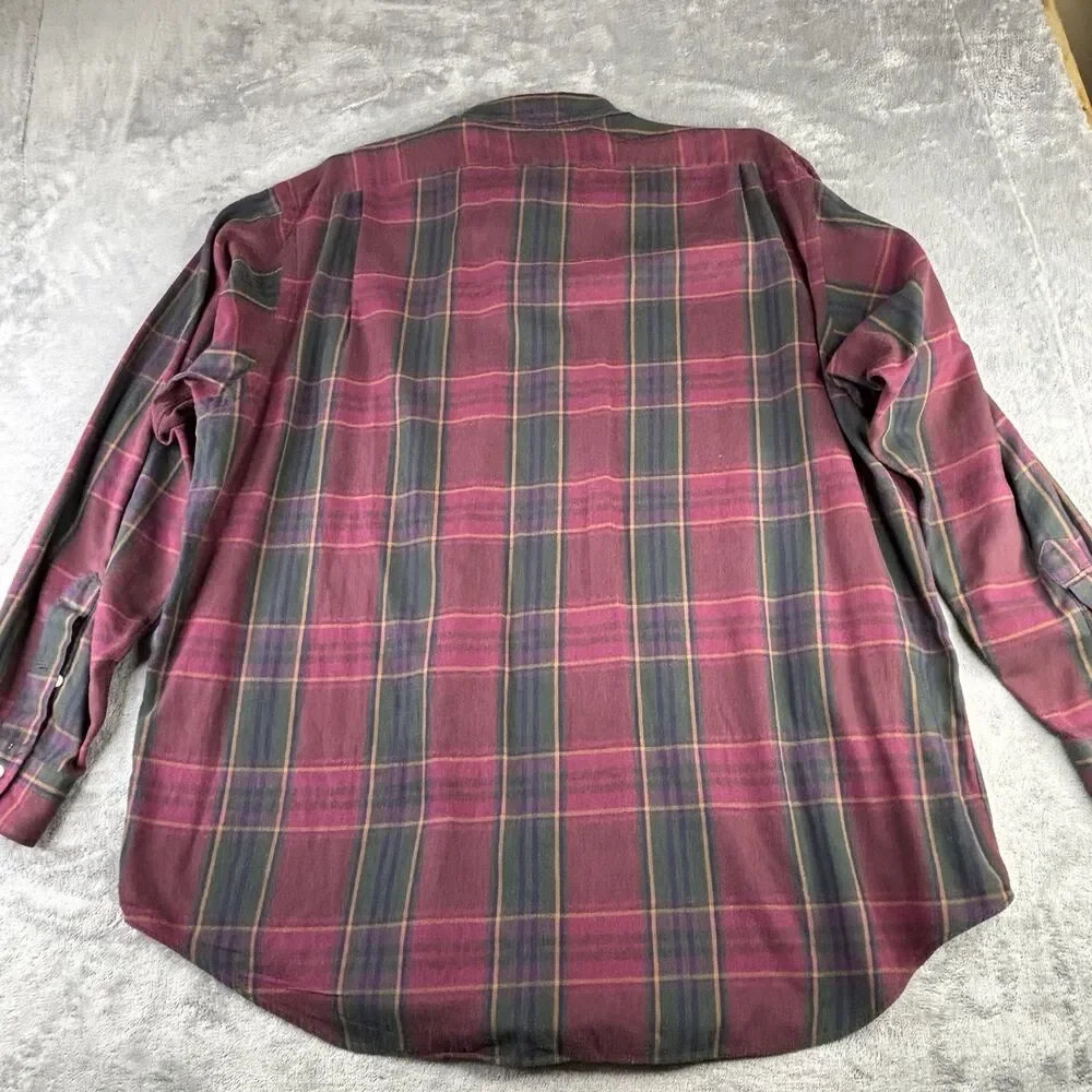 Polo Ralph Lauren Shirt Mens XL Tartan Plaid Button Down Pony Red‎ Soft Cotton